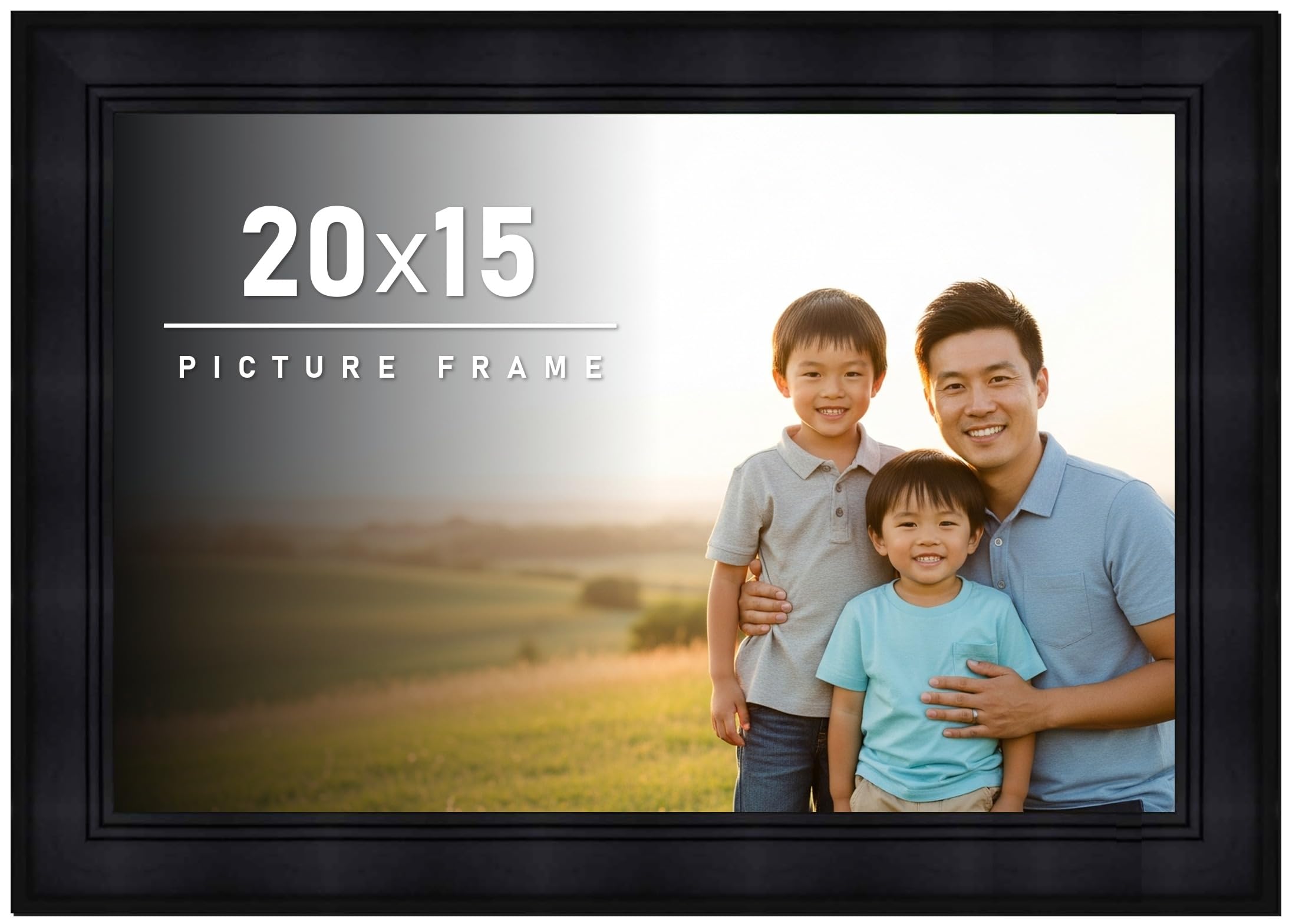 Amazon.com - CountryArtHouse 20x15 Frame Black Solid Wood Picture