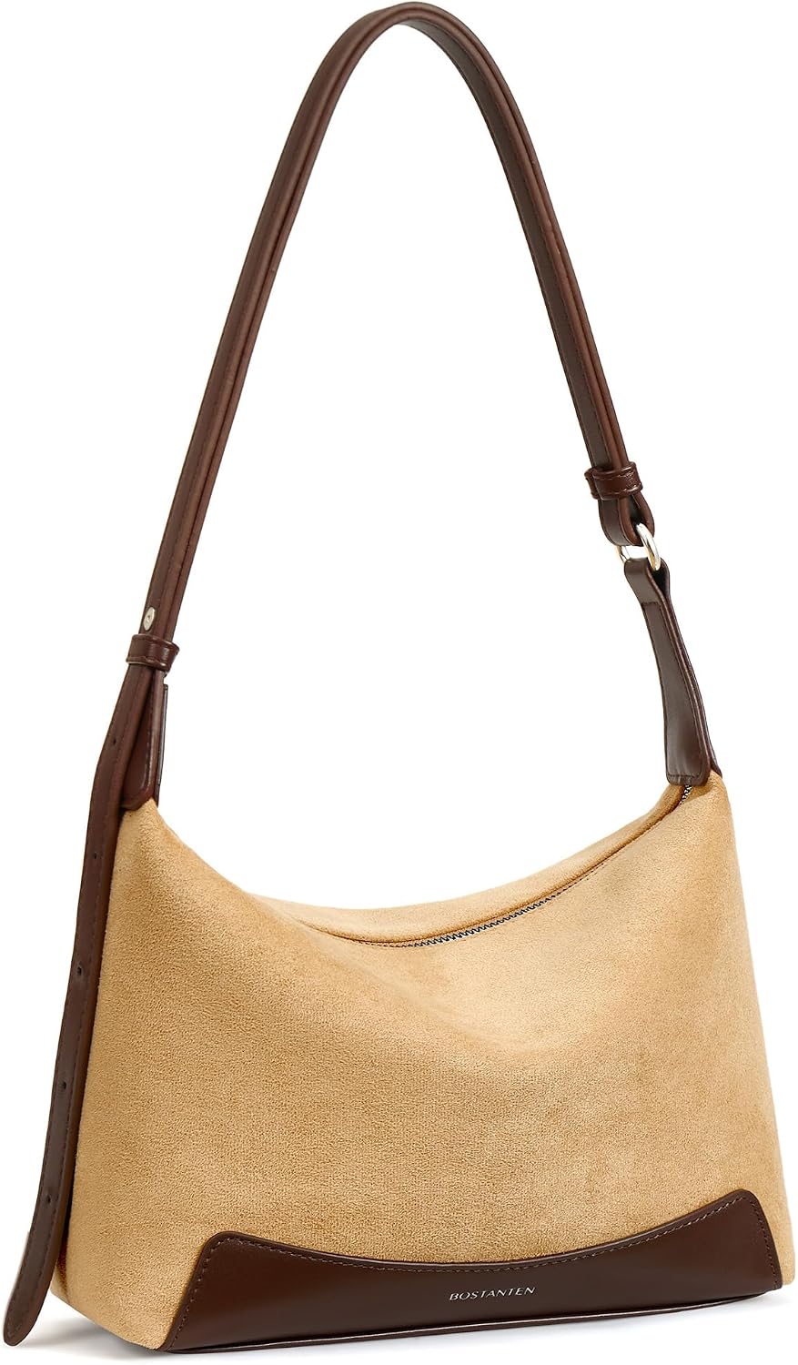 BOSTANTEN Crossbody Purse for Women Small Shoulder Bag Soft Suede and Pebbled Vegan Leather Hobo Bags with Adjustable Strap