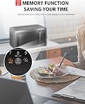 TOSHIBA ML-EM45P(BS) Four à micro-ondes avec capteur intelligent et platine de mémoire de position, fonction de mémoire, 1.6 Cu.ft avec 13.6 Table tournante amovible de pouce, Acier inoxydable noir, 1200W
