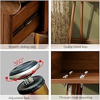 Vista 6 de Mesa de tocador de maquillaje de esquina elegante marrón de 31.5 pulgadas, con espejo iluminado y 4 cajones espaciosos, tocador esencial