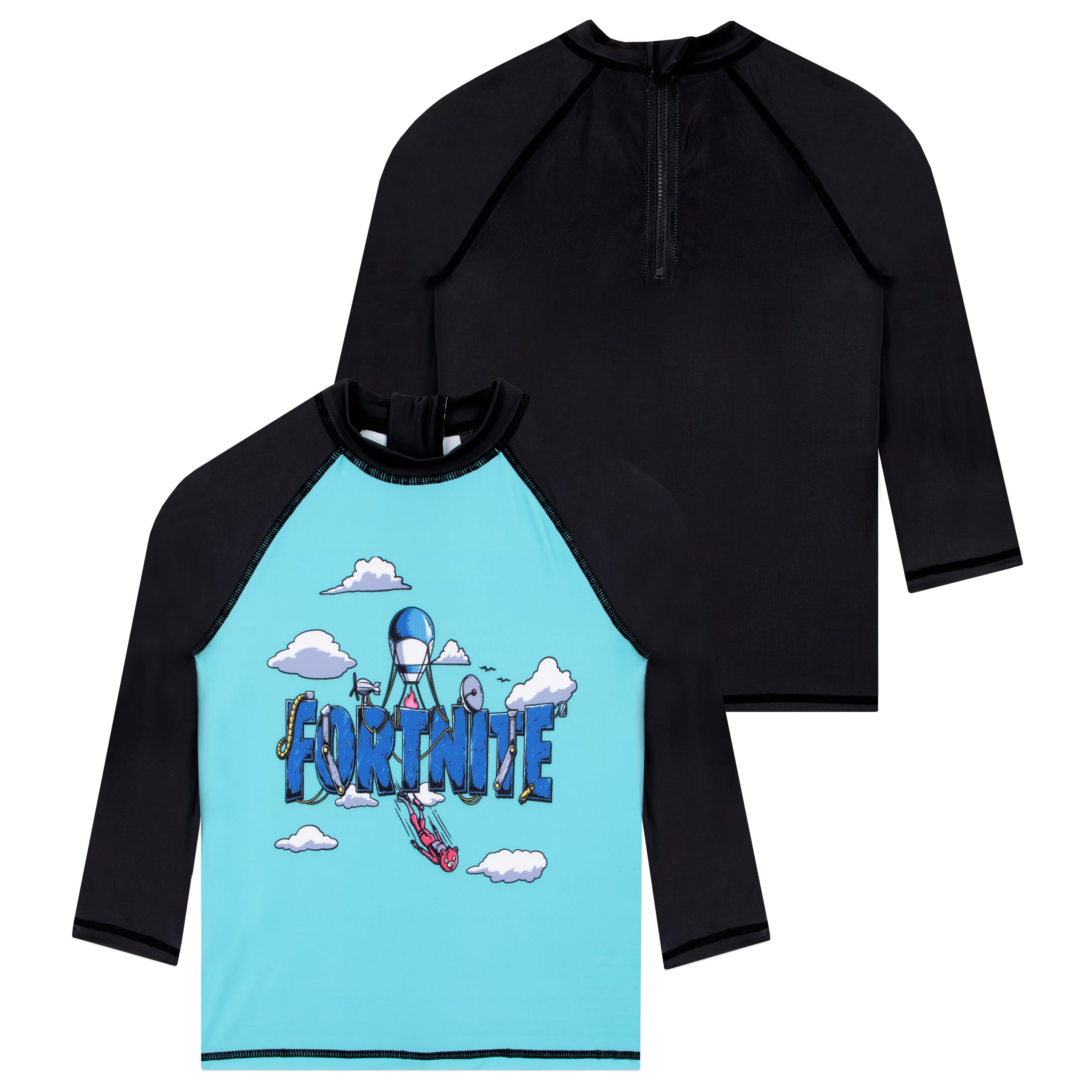 Fortnite Maillots de Bain garçons, Combinaison Natation Deux pièces, Maillot de Bain Enfant Garcon Manches Longues