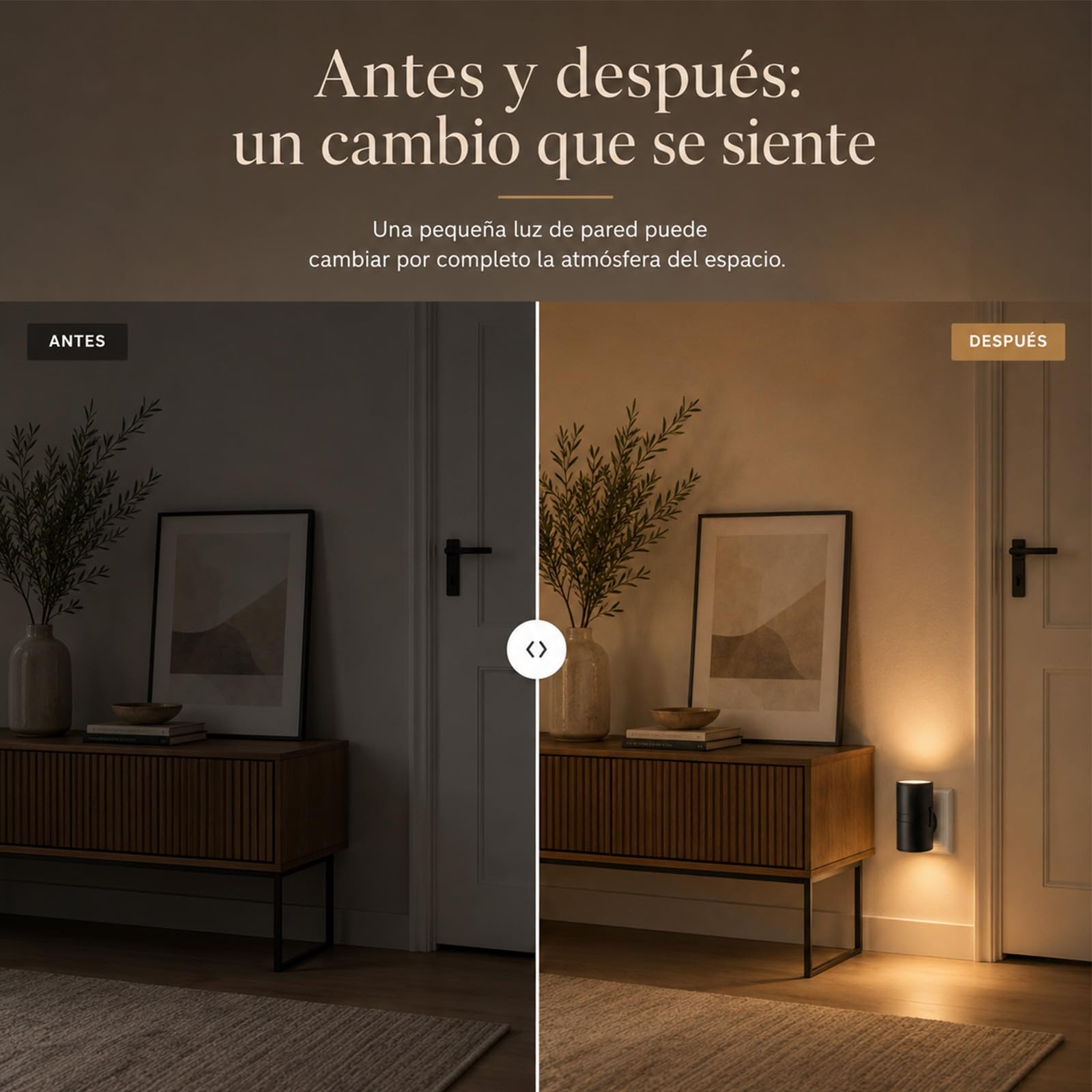 BoreaLights Luz Nocturna de Enchufe con Sensor Crepuscular, 3000 K（2psc） | Iluminación ambiental cálida y discreta para dormitorio, pasillo, salón y entrada; uso sencillo sin app ni mando.