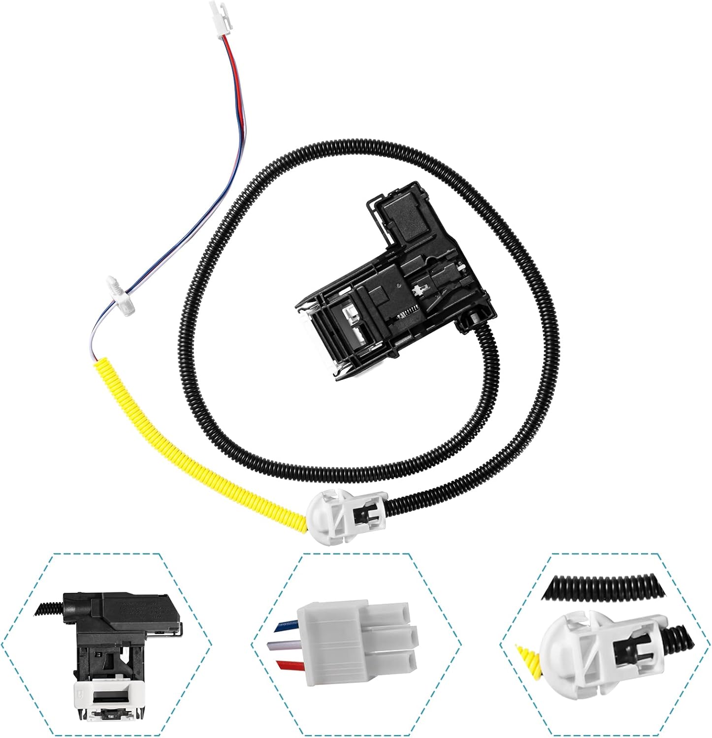 W11307244 W10682535 Switch Door Washer Lid lock replacement for whirlpool maytag amana latch washing machine assembly 3-wire compatible with W10838613vp W10838613 W11253733 ps12704713 ap6832601