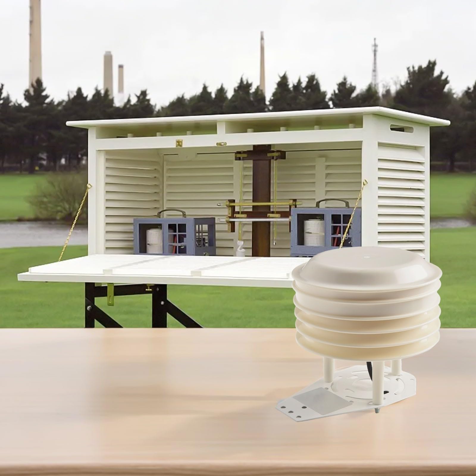 ABS Wetterstation Shutter Box Strahlungsschutz Temperatur Luftfeuchtigkeit Sensor zum Schutz 140 x 78 mm Meteorologie Landwirtschaft Gewächshaus Überwachung (Temp&hum)