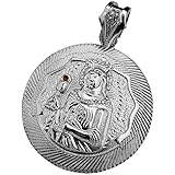 MAXBLING81 HIP HOP JEWELRY ICED SILVER PLATED LARGE RELIGIOUS SANTA BARBARA FASHION LARGE MEDAL CHARM PENDANT
