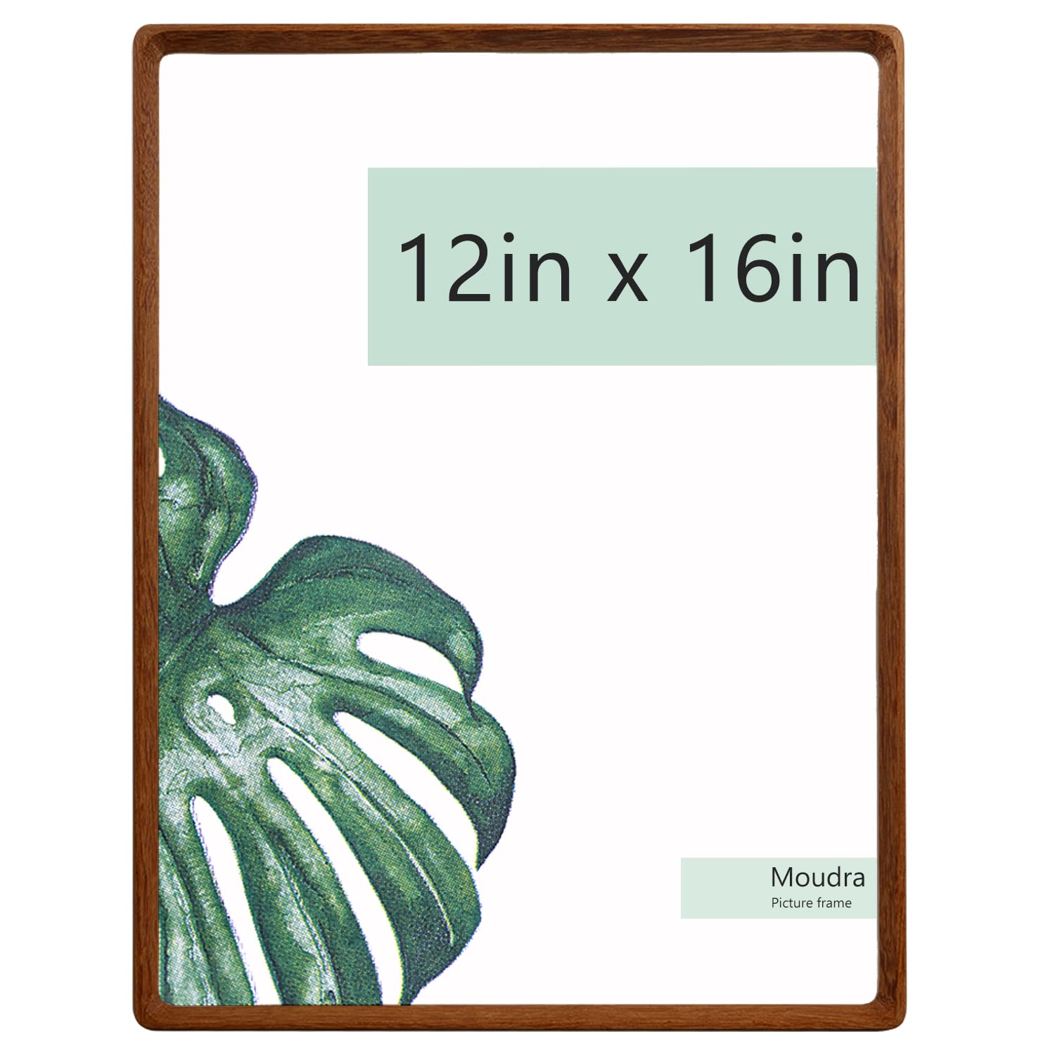 Photo 1 of Moudra Handcrafted Solid Wood Picture Frame (Walnut, 12"x16")