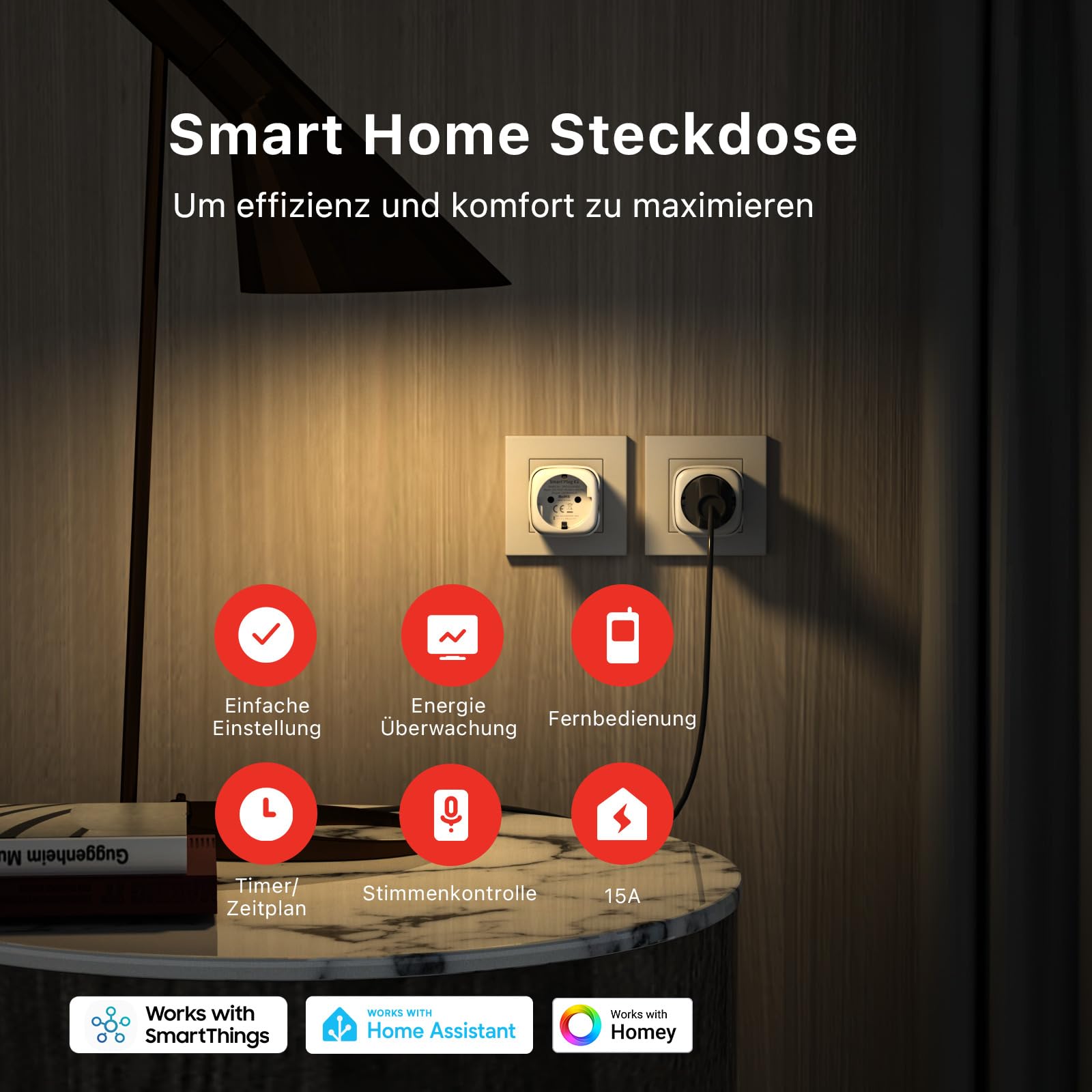 THIRDREALITY Zigbee Smart Plug Power Consumption, 4 Piece (Type F), 16A, Zigbee Repeater, with Home Assistant, Homey, Compatible with SmartThings, Alexa, Hubitat