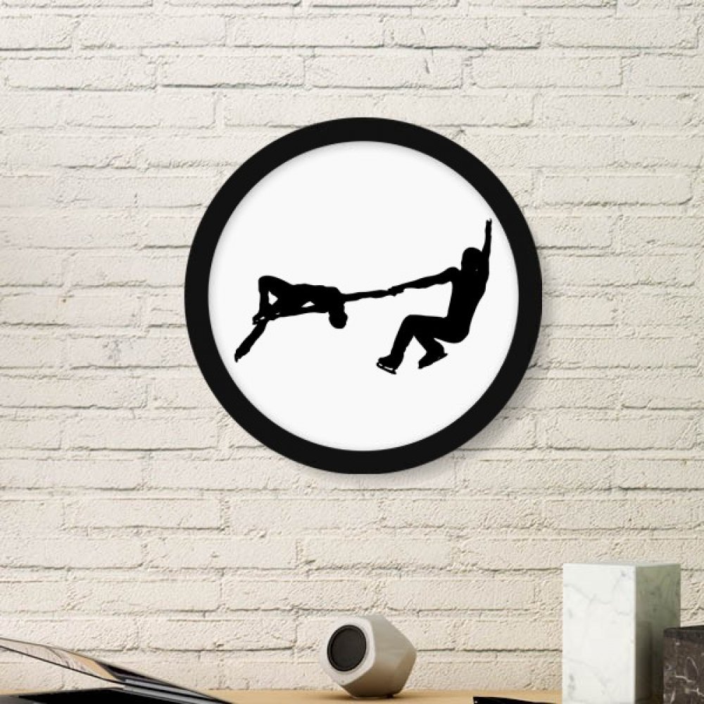 Reproduction image patinage sport cadre rond éducation physique sticker noir