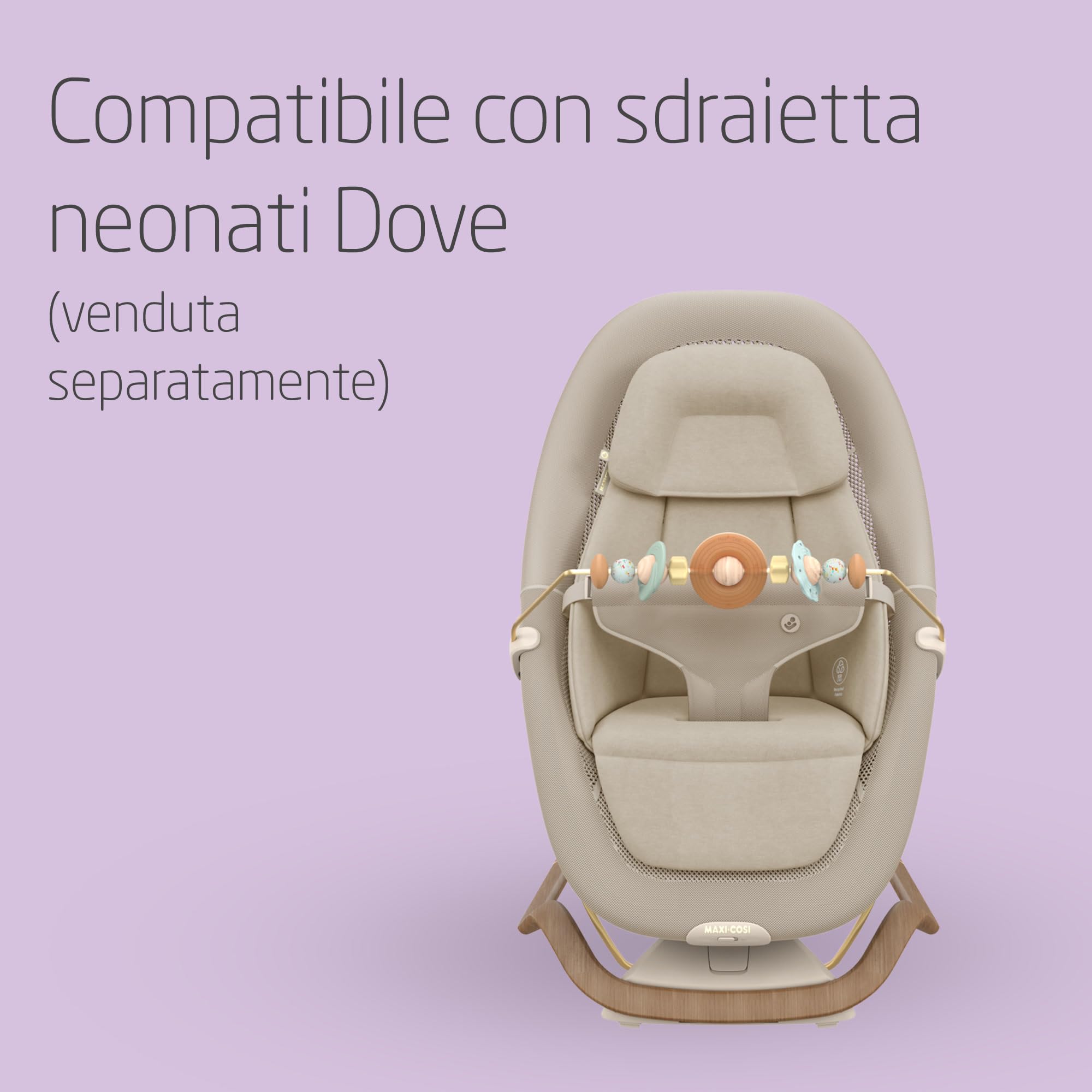Maxi-Cosi Dove Arco Giochi Neonato, Arco Attività Bimbo per Sdraietta Neonati, Aggancio Facile, Giochi per Sdraietta, No BPA, Colori Naturali, Differenti Texture, Compatibile con Sdraietta Dove