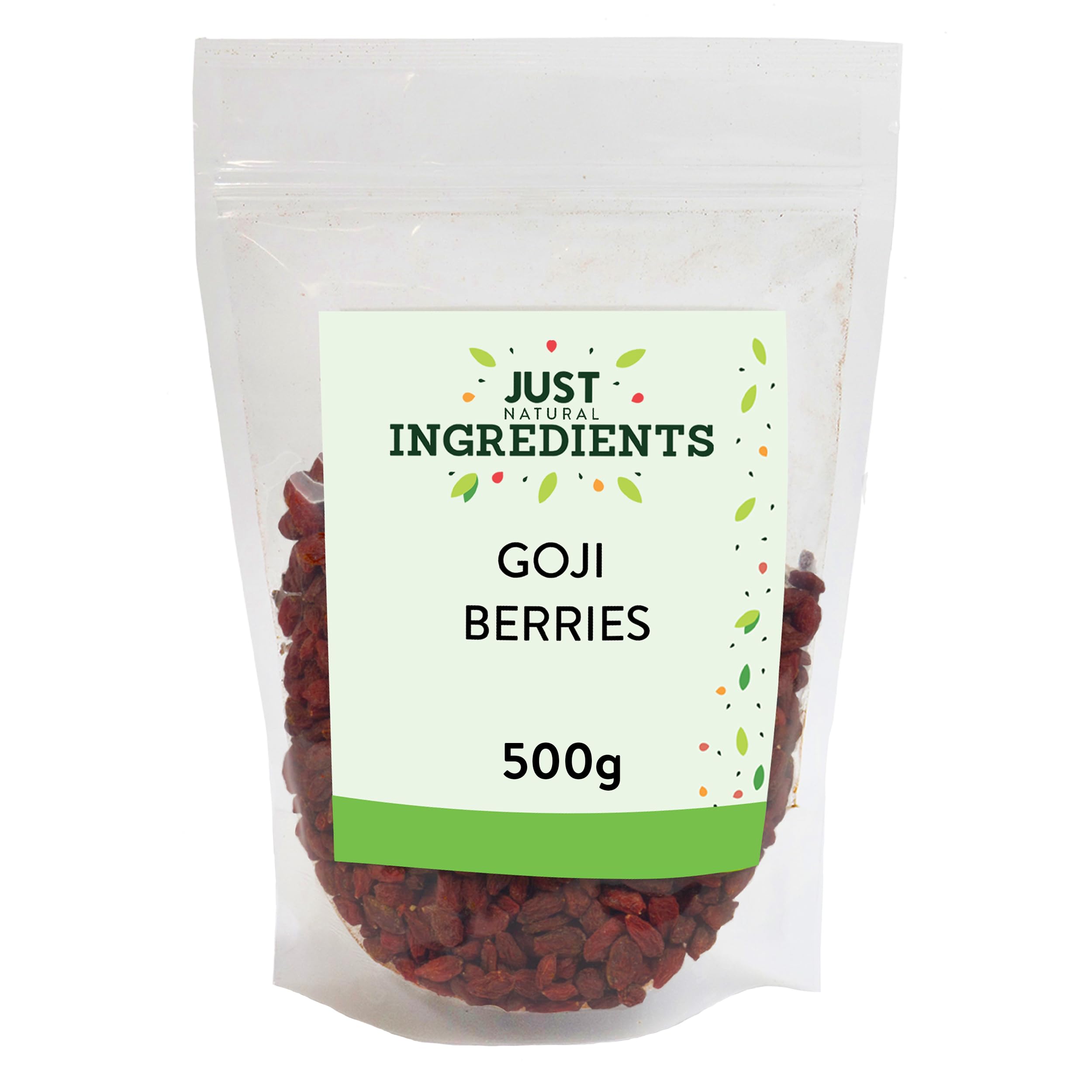 Just Ingredients Goji Berries 500g, Dried Fruit Snack, Sweet Healthy Berries, Bulk Buy, Dry Mix Food, New Berry, Cranberries Alternative