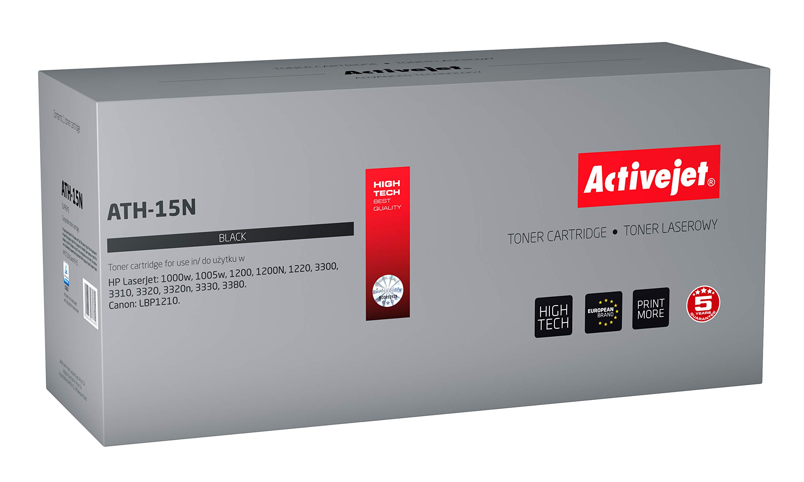 ActiveJet ATH-15N Compatible Negro 1 pieza(s) - Tóner para impresoras láser (3000 páginas, Negro, 1 pieza(s))