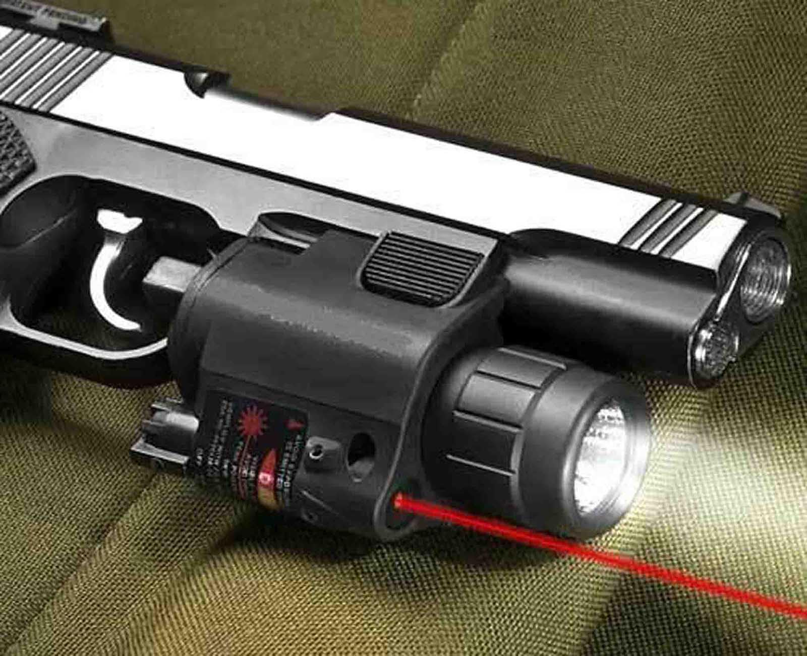 Torcia Rossa Combinata 200 Lumen per Armi con Supporto Picatinny 2 Batterie