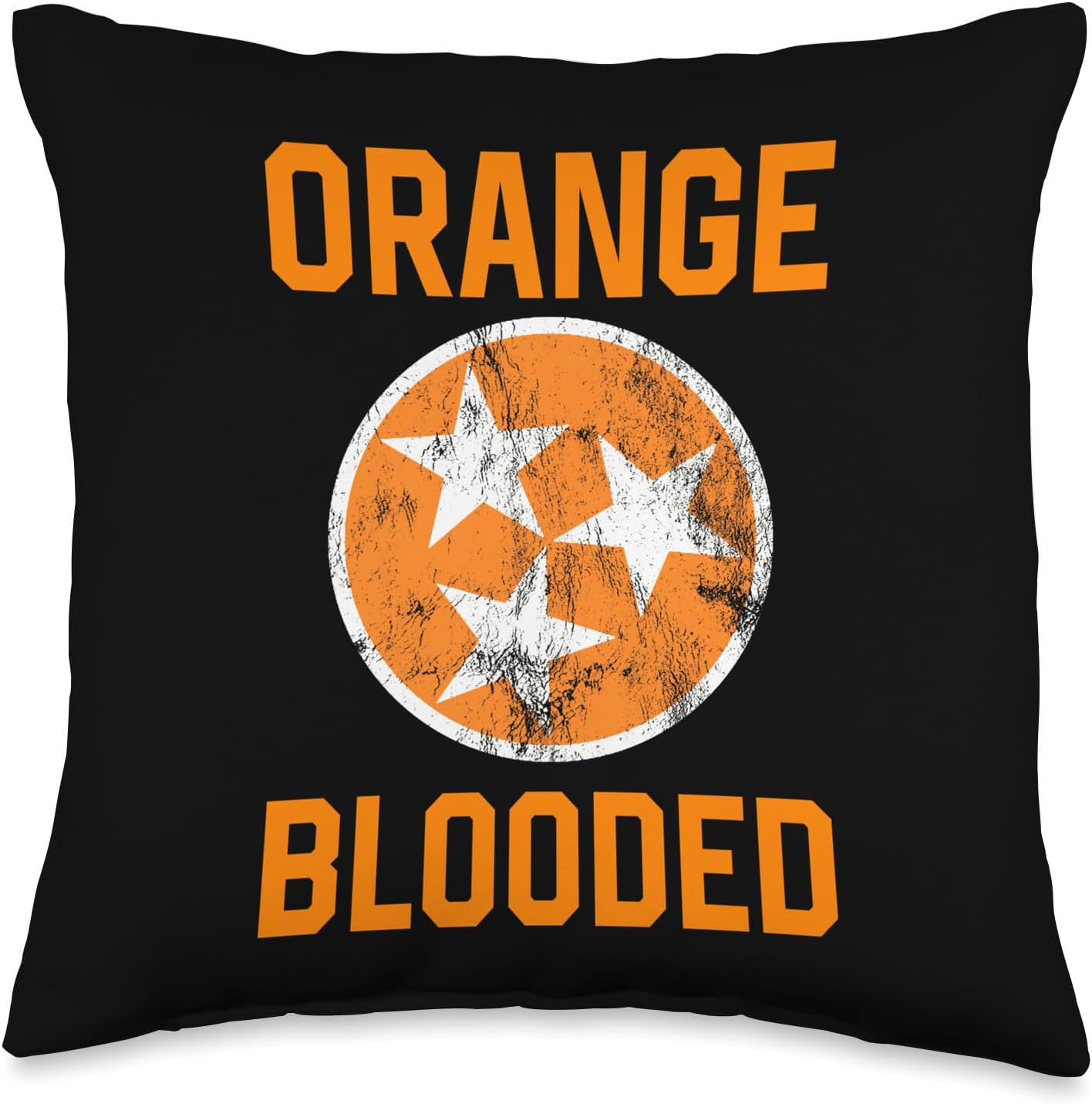 Tennessee Fan Orange Blooded Vol Sports Fan State Flag TN Throw Pillow