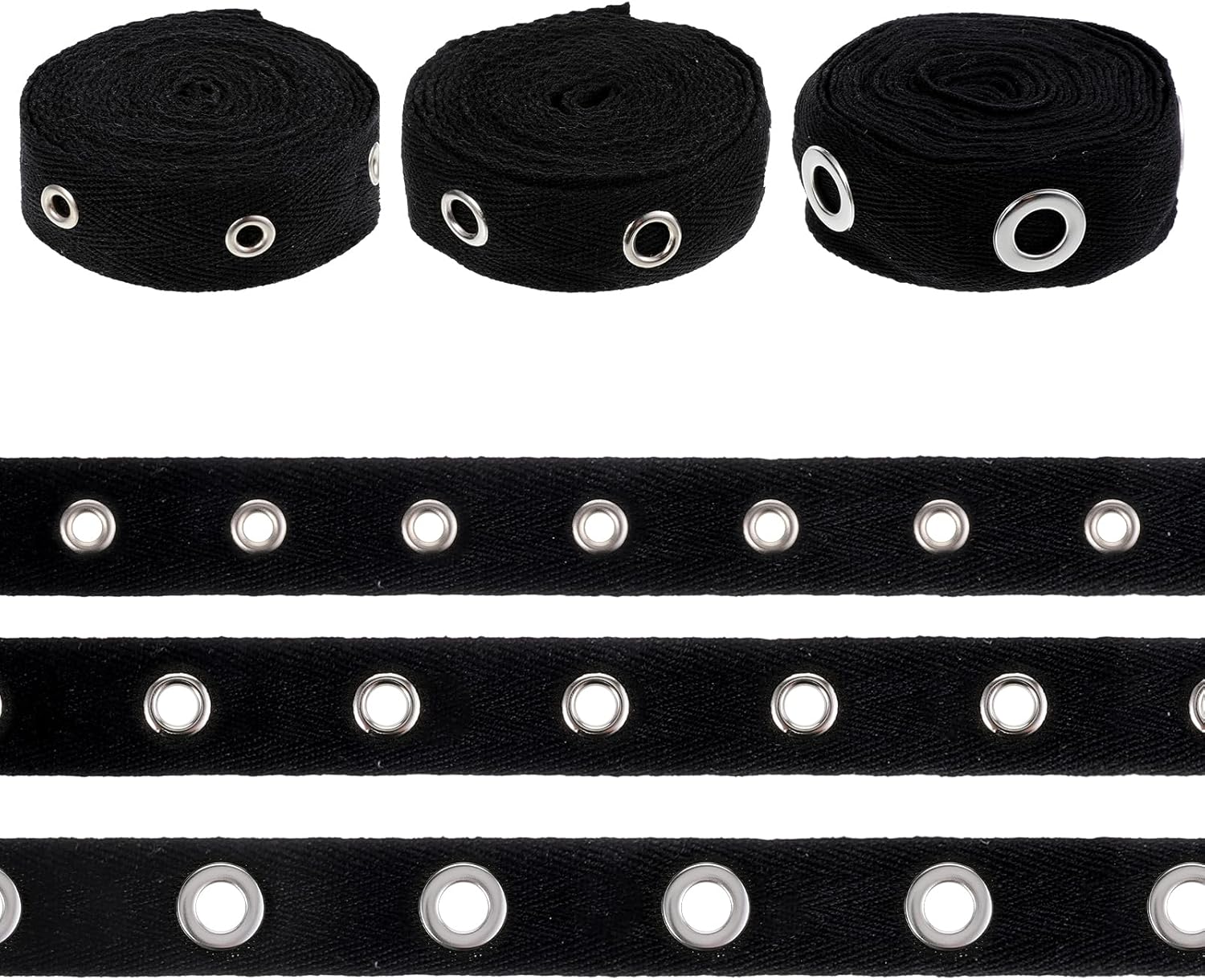 Amazon.com: 6 Yards Grommet Tape Cotton Eyelet Tape 3 Sizes Eyelet Trim ...