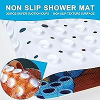 Vista 3 de XIYUNTE Tapete de Baño para Bebé para Tina Antideslizante Tapete de Baño para Niños - 40''x16'' Extra Largo Tapete de Bañera de Dibujos Animados