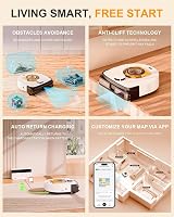 UBPET V10 22000 Pa kutya-macska robotporszívó LiDAR navigációval, WiFi vezérléssel és önjáró töltéssel 7