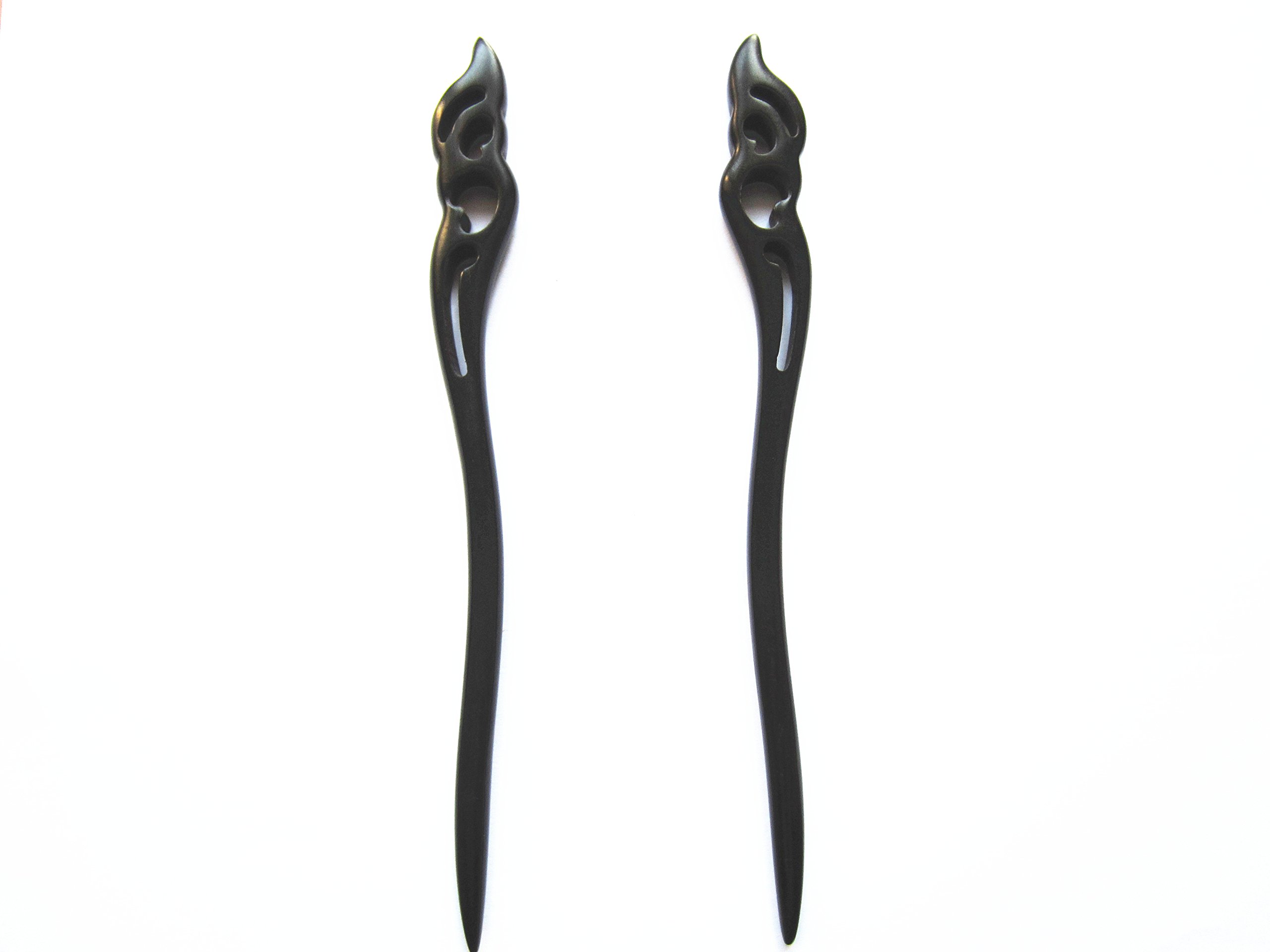 Myhsmooth Zz Bg Moon 2 Count Hair Sticks Natural Black Sandalwood Handmade Carved Hair Clip Shawl Hair Pins Pack Of 2 Pcs :Hold The Moon