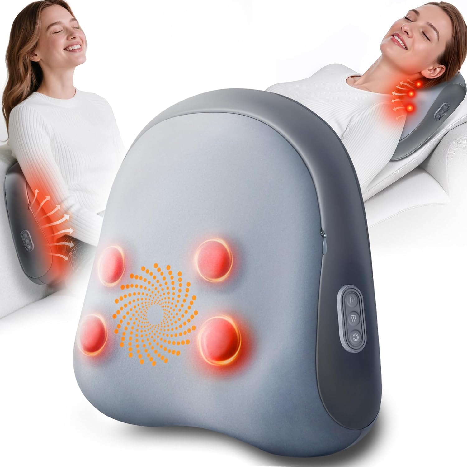 Shiatsu Back and Neck Massager with Heat – Deep Kneading Massage Pillow for Relaxation – Corded Design for Full Body Use – for Your Loved Ones