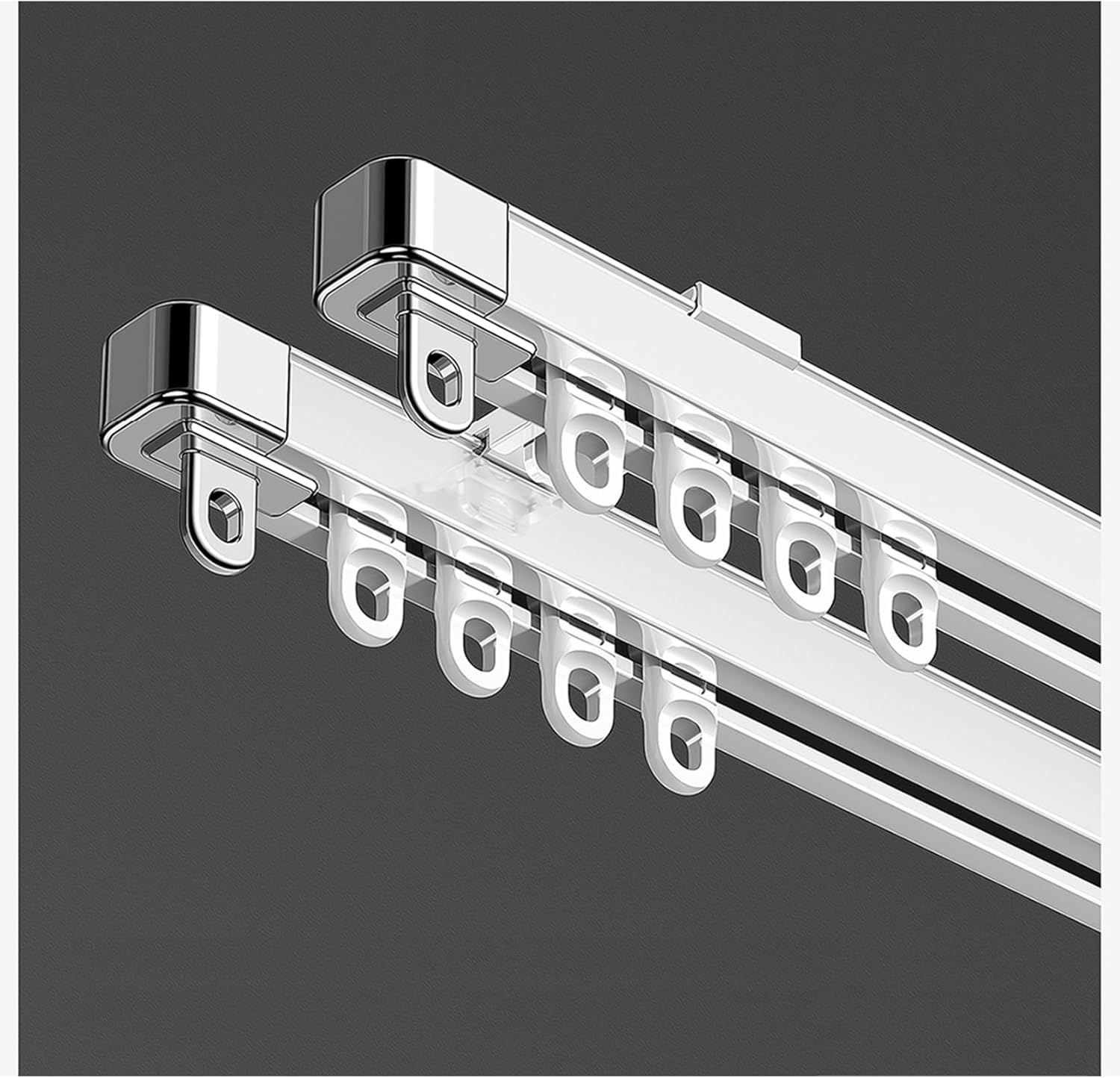 Retractable Double Track Curtain Track, Silent Slide, Top-Mounted, Side-Mounted Ceiling Track for Curtains, Room Divider Curtain Rods, Curtain Track Ceiling Mount(325-450 CM/10.7-14.8 FT)