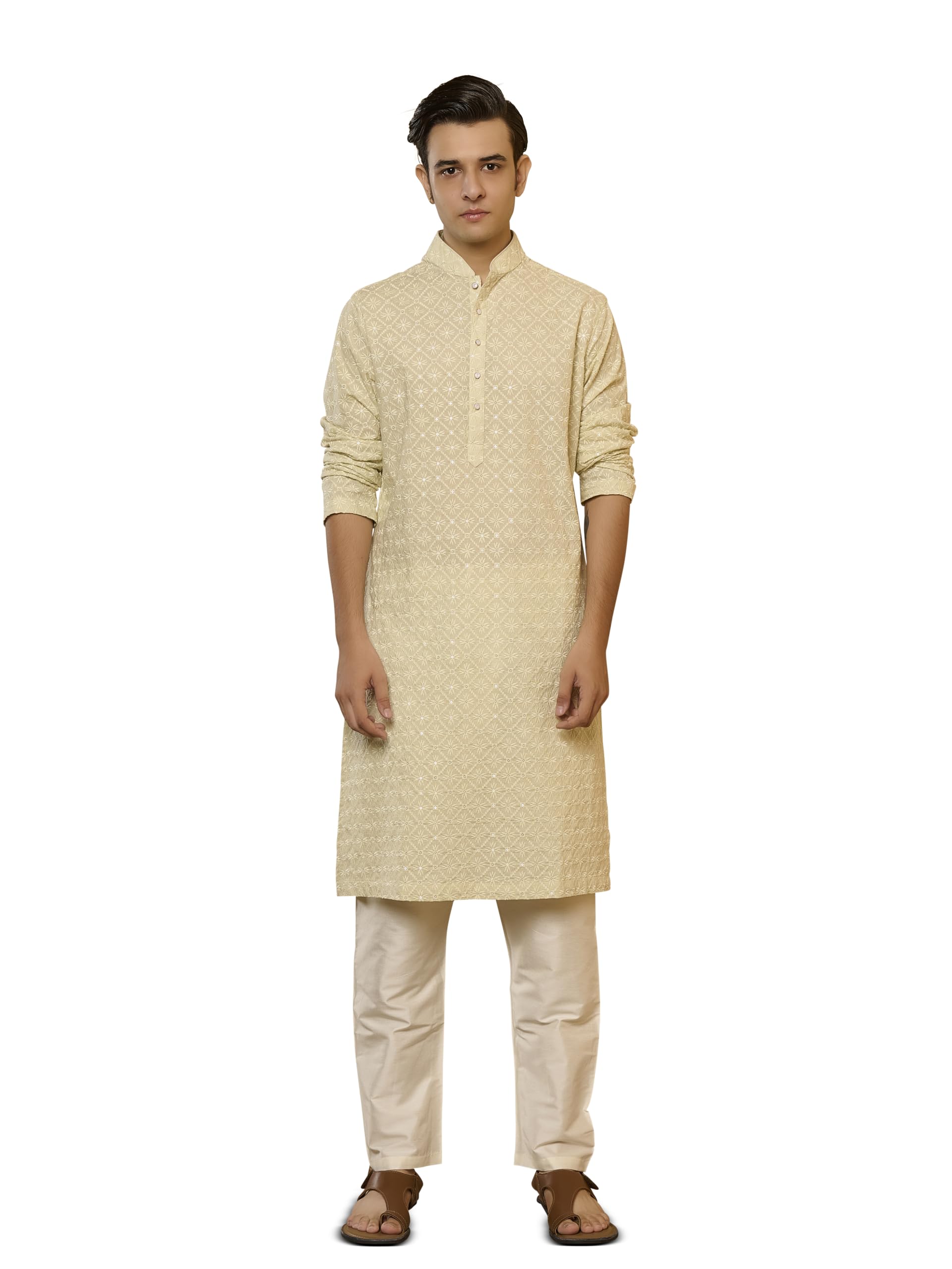 tasva Celadon Motif Kurta Set-picture-26