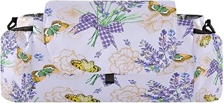 CUPADA Spring Butterfly Flower Universal Baby Stroller Organizer with Cup Holders, Large Capacity Lavender Watercolor Stroller Organizer Bag Adjustable Strap Fit Most All Strollers