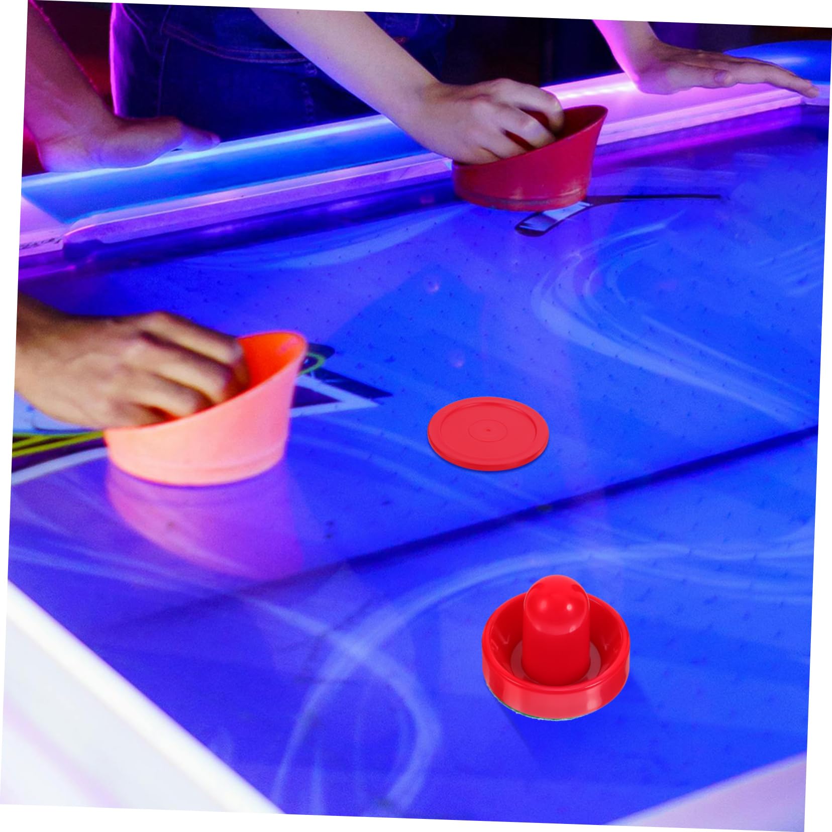 BESTonZON 5ensembles Set De Poussoirs De Hockey sur Glace Kit De Table De Hockey Interactif avec Rondelles Poussoir Rondelles pour Amusement Famille Et Soirées