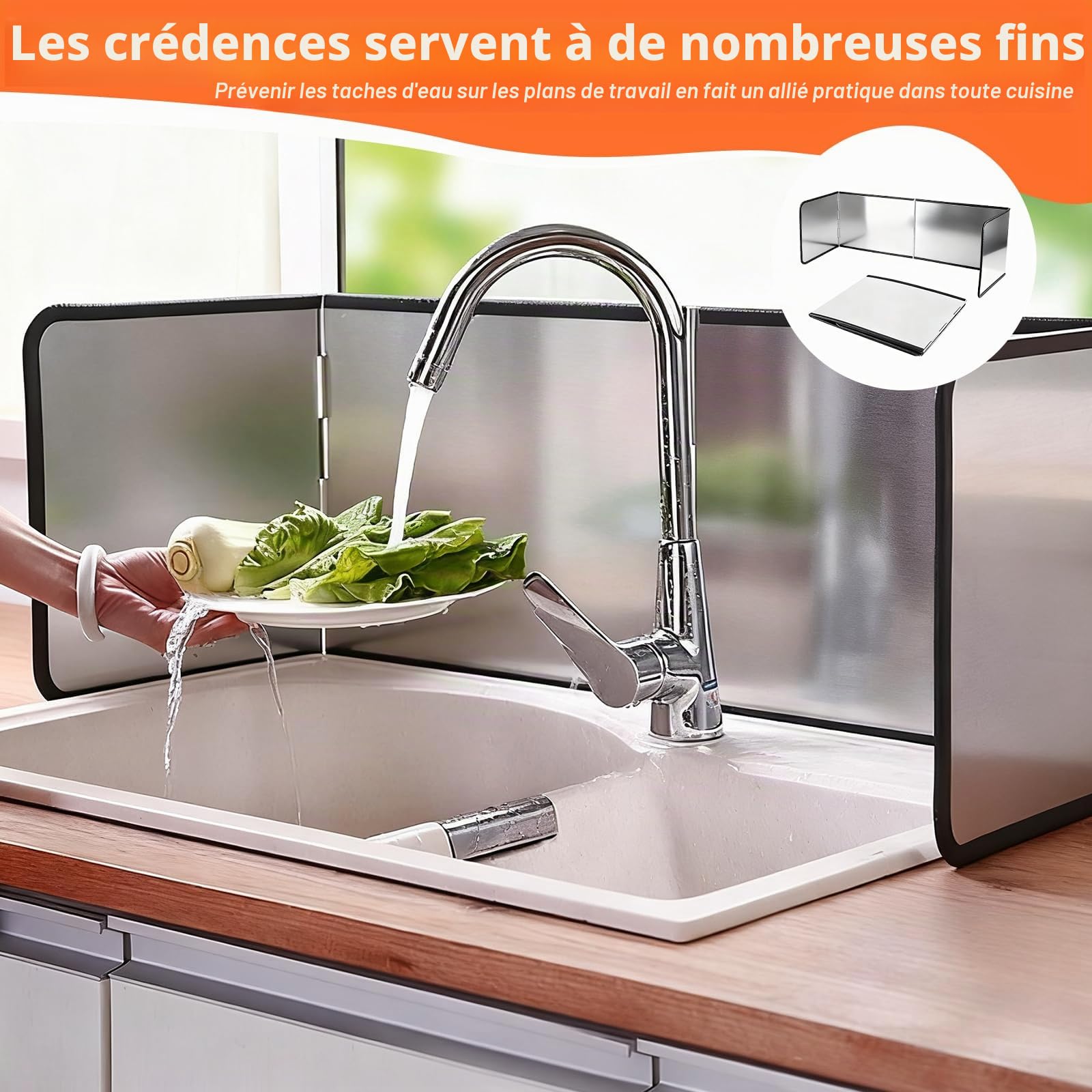 Protection anti-éclaboussures pour cuisine - 4 protections anti-éclaboussures - Paroi pliante - Protection anti-éclaboussures - Protection anti-éclaboussures pliable pour cuisines - Taches