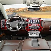 Vista 7 de RT-TCZ para Panel de Salpicadero Silverado Cubierta de Moldura Roja para GMC Sierra Chevy Silverado 2014-2017 Accesorios Interiores Rojos 4 piezas