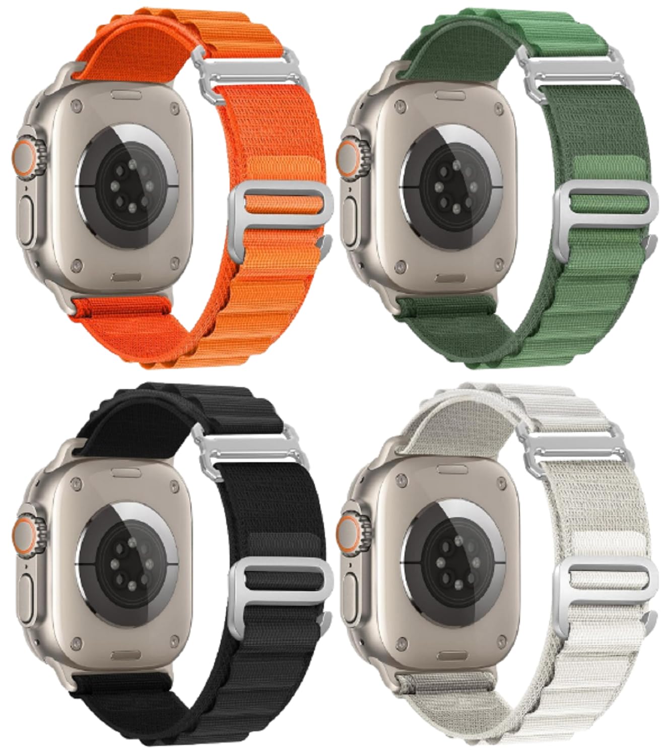 FOLX FAB09 [ Pack Of 4 ] Nylon Alpine Sport Bands Compatible With Apple Watch Strap For Men Women, Replacement Straps For iWatch Series Ultra/8/7/6/5/4/3/2/1/SE【 👉 Only Nylon Strap for Apple iWatch ⌚ Watch NOT Included 】 (42MM 44MM 45MM 49MM (B0BZ92CX9X) Amazon Price History, Amazon Price Tracker
