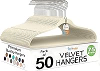 Vista 15 de Perchas de Terciopelo Premium Paquete de 50 Perchas Ultra Delgadas Antideslizantes para Adultos de Fieltro que Ahorran Espacio Colgador Delgado