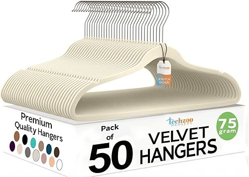Miniatura 15 de Perchas de Terciopelo Premium Paquete de 50 Perchas Ultra Delgadas Antideslizantes para Adultos de Fieltro que Ahorran Espacio Colgador Delgado