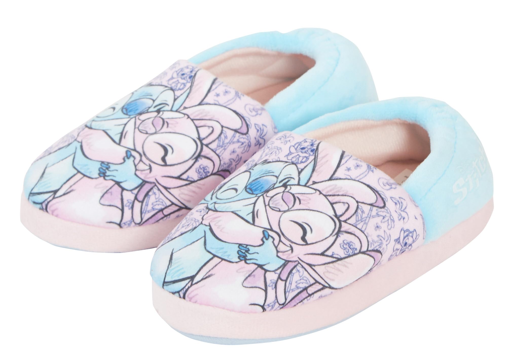 Disney Dziewczęce kapcie dla dzieci Stitch & Angel Slip On Warm House Shoes Mules