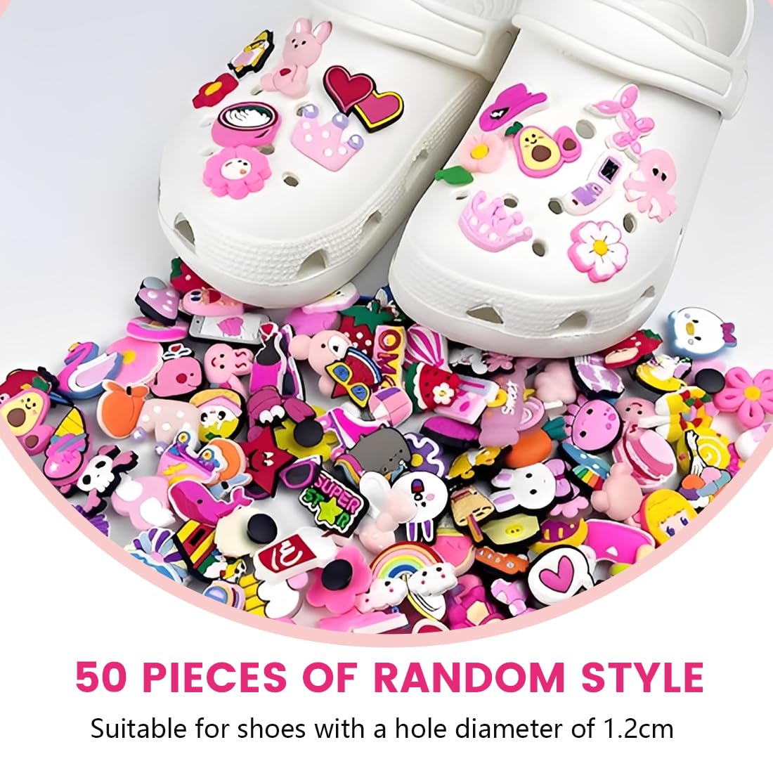 Akcesoria do Crocs - 50 sztuk - Broszka do chodaków sanitarnych - Ozdoby na buty - Szpilki Charms Shoe Charms - Kobiety Mężczyźni Dzieci - Opieka zdrowotna - Praca Fryzjer