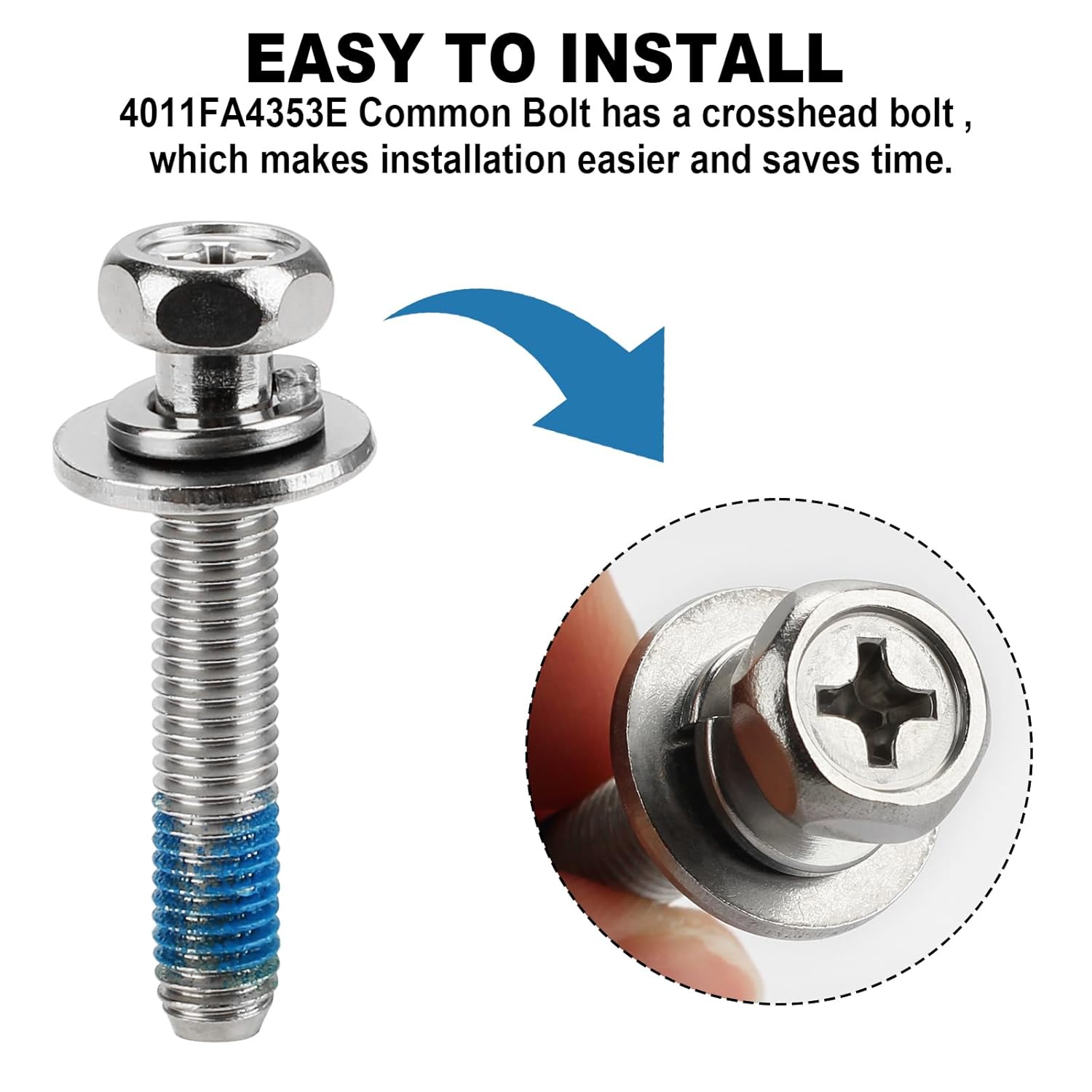 4011FA4353E (6 Pcs) Common Bolt Fits for LG Washers, Replaces 1555488, AH3522806, EA3522806, PS3522806