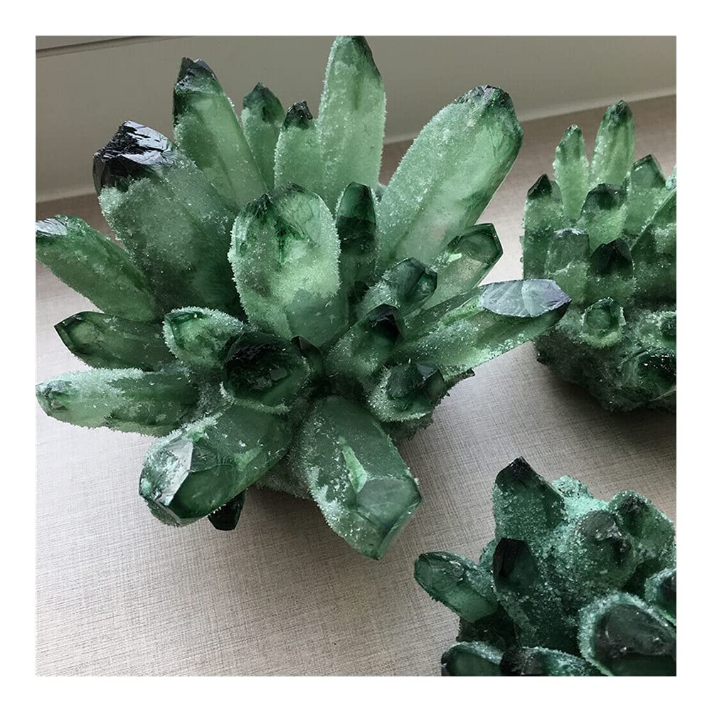 Salud y hogar Bastante Verde Fantasma Específicos minerales de Empalme áspero de racimo de Cristal (Size : 450g-500g)