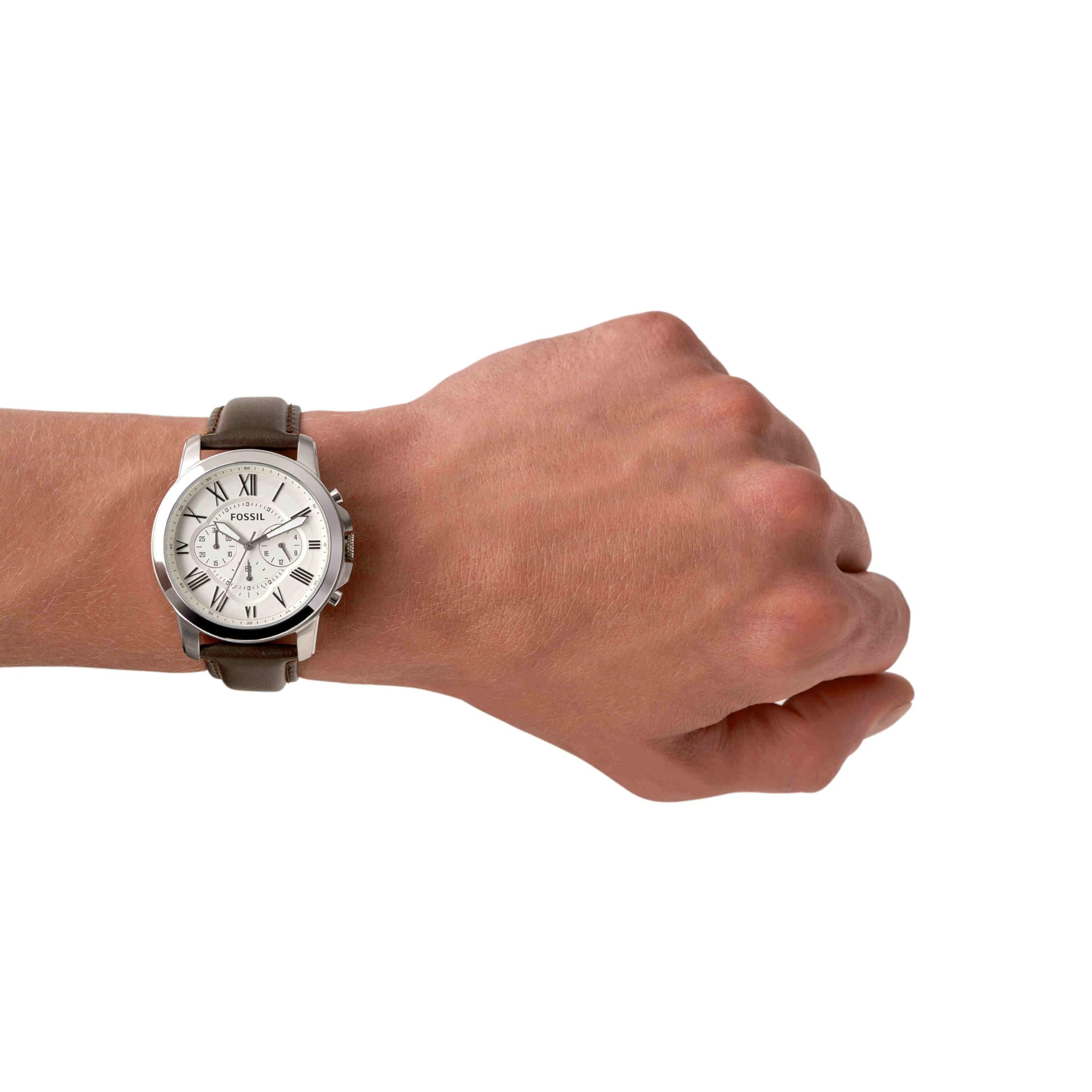 Fossil Grant orologio da uomo, movimento cronografo al quarzo, con bracciale in acciaio o cinturino in pelle