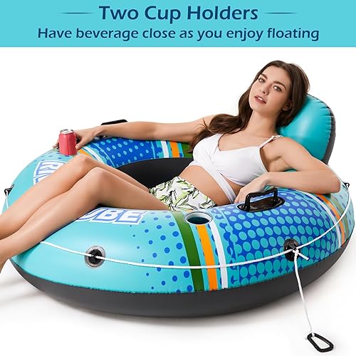 Vista 2 de Jasonwell Inflatable River Tube Float - Heavy Duty River Float Pool Floats Lake Premium Water Tubes for Floating Recreational River Raft Lounge