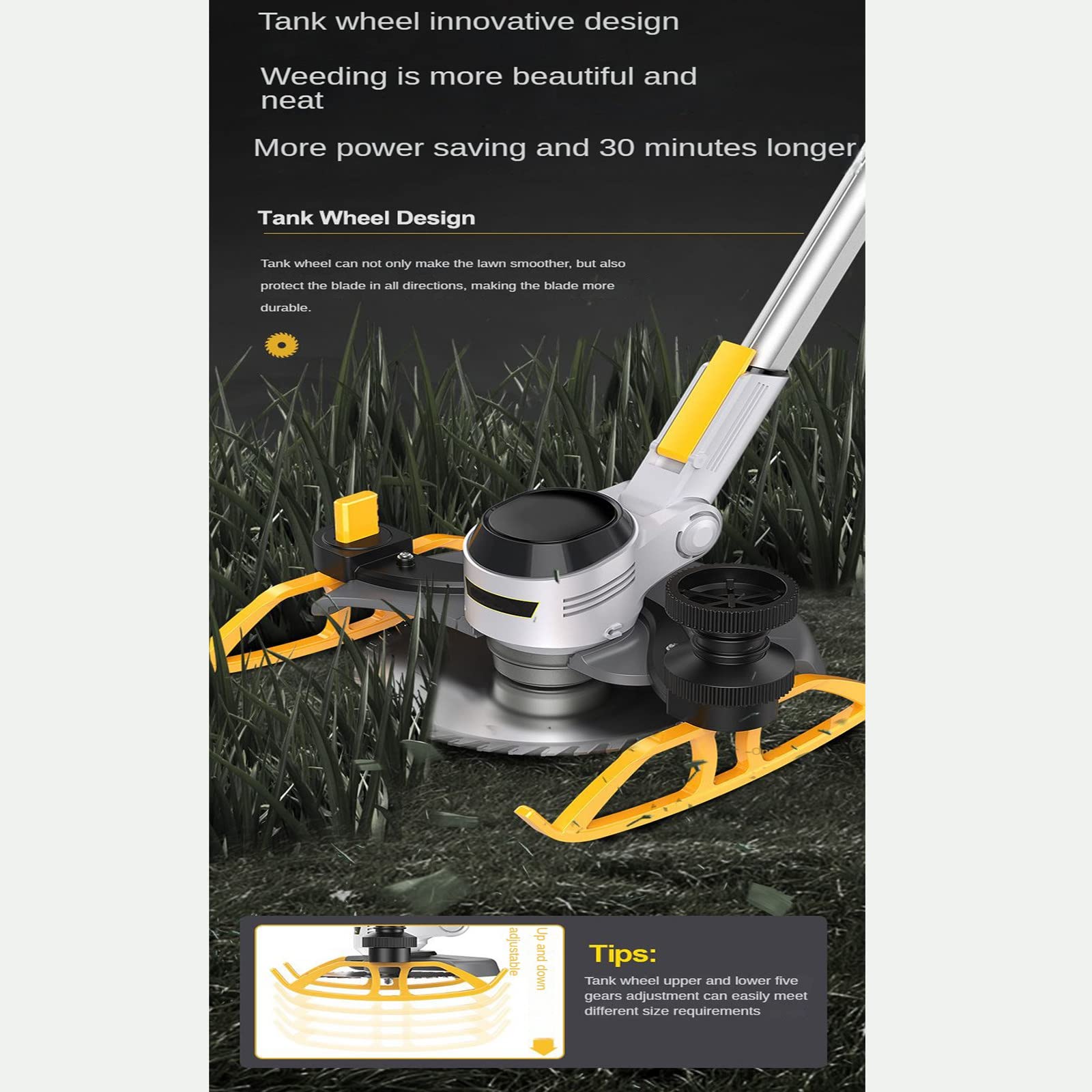 QBREZA Tosaerba Elettrico Piccola sarchiatura Domestica Prato Ricaricabile Batteria al Litio agricola Artefatto falciatrice Multifunzione