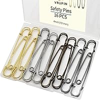 Vista 10 de vrupin 300 PIEZAS de alfileres de seguridad, 5,6 cm/2,1 pulgadas, níquel, plateado, metal, a granel, pequeños, multiusos, extra fuertes, de uso