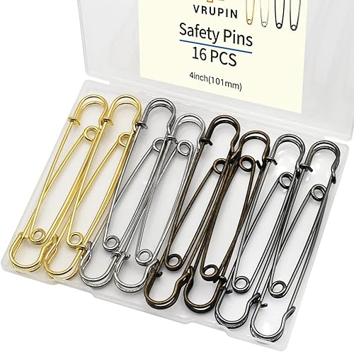 Miniatura 9 de 50 pasadores de seguridad, pasadores de seguridad de 3 pulgadas/2.992 in, acero niquelado de metal, accesorios de costura para ropa de bebé,