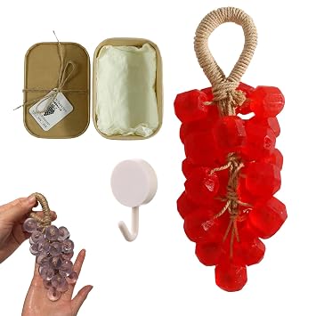 Personalized Original Handmade Crystal Grape Soap, Grape Soaps on a Rope, Color-Changing Cold Process Bath Bar for Washing Hands, Unique Gift & Home Decor 1, Rose