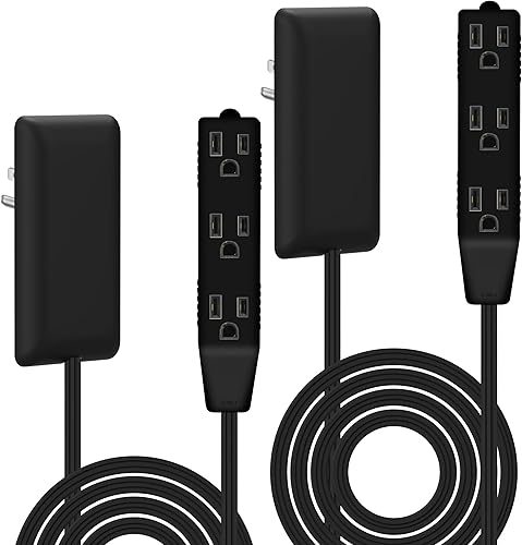 Miniatura 13 de LIDER Extensor de Tomacorriente de Cara Plana con 3 Receptáculos, Enchufe de Placa de Pared Ultra Delgado con Extensor de Cable y Regleta de Energía