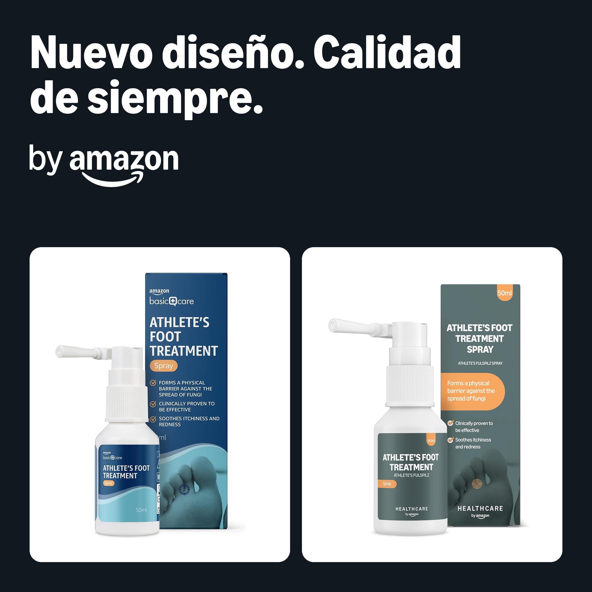 Amazon Basic Care Spray para el tratamiento del pie de atleta, 50ml