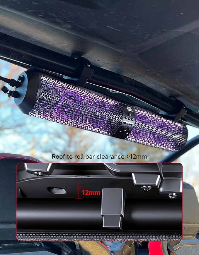 Barra de Sonido KEMIMOTO 28" para UTV ATV con Luces LED, Bluetooth miniatura 9