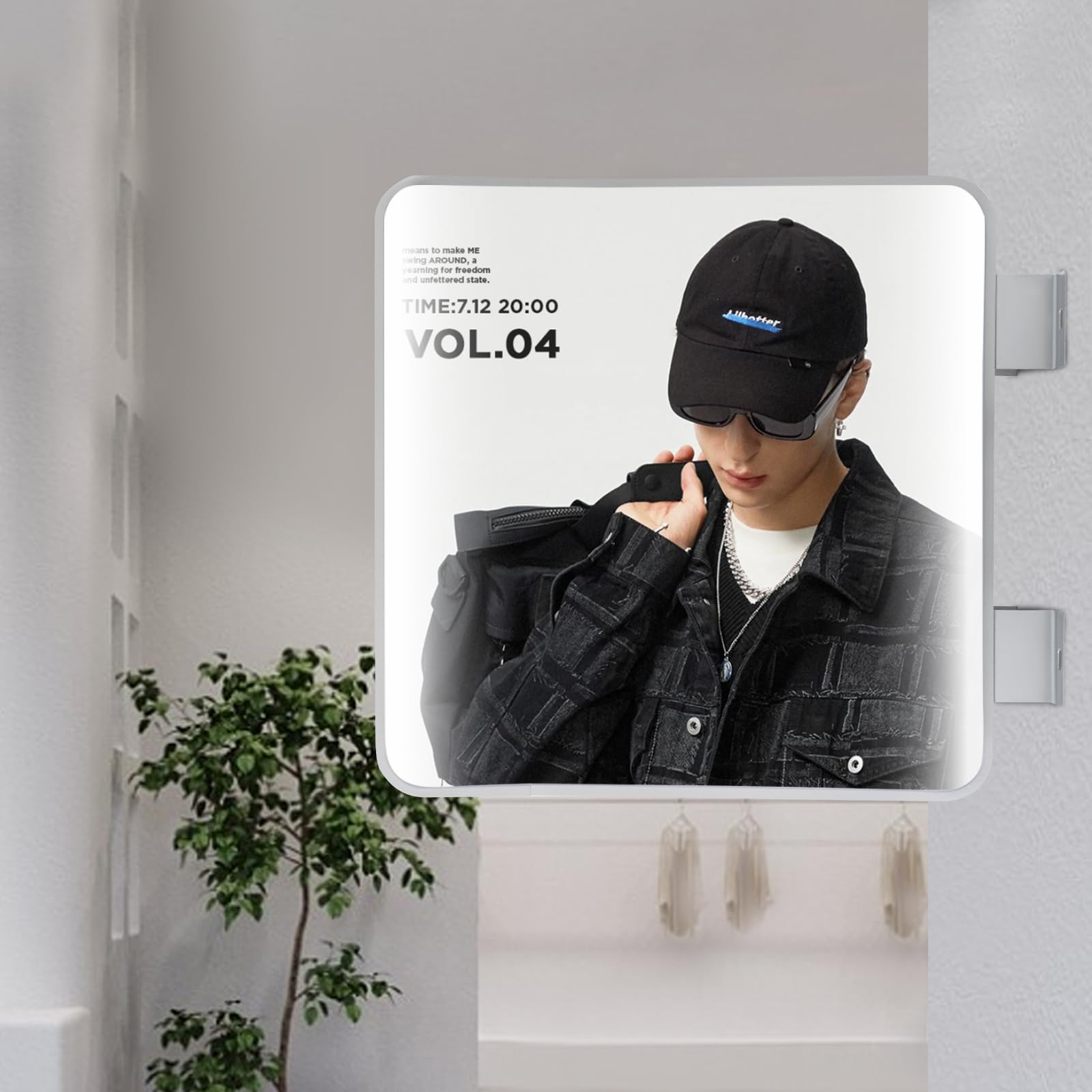 Doppelseitiger LED-Leuchtkasten 60x60cm – 1600lm, IP65 Wasserdicht, 10000K, Lichtwerbung Schild mit Stromanschluss – Lichtbox Werbung für Außenbereich Geschäft Laden Wandmontage