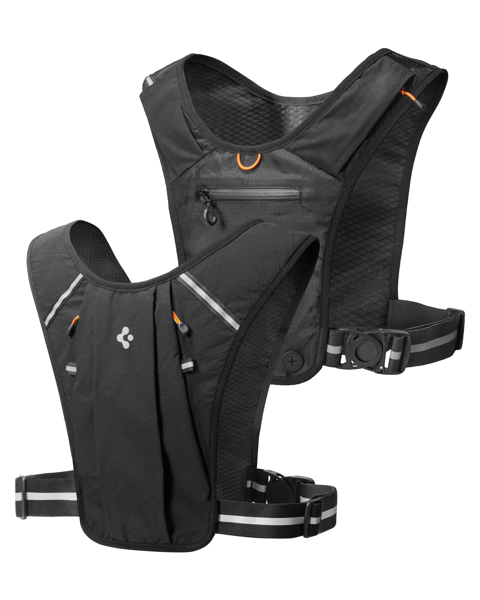 Spigen Dynamic Shield Laufweste für Damen und Herren [Verstellbare Brustgurte, Quick On & Off] Reflektierender Rucksack mit Handyhalterung