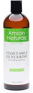 Vegetable Glycerine 16oz/473 ml by Amson Naturals -100% Pure & Natural-Great benefits for Face, Body & Hair- ideal base in cosmetics,toothpaste,shampoos,soaps,DIY and other household items.