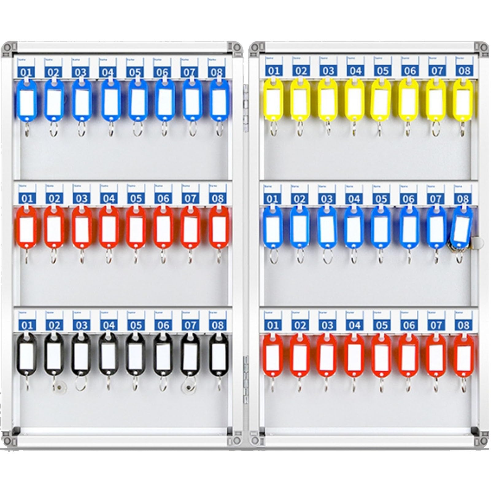 Support mural verrouillable en métal pour clés – Capacité de 32/48/72/96/120 clés, parfait pour la maison, le bureau, la gestion de la location de voiture – Armoire de rangement pour clés.