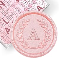 Vista 30 de 50 calcomanías adhesivas de sello de cera con letra M rosa, hechas a mano, sin necesidad de sellar, rasgar y usar calcomanías de cera