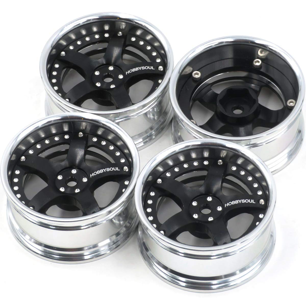 hobbysoul 4Stk RC 1:10 Aluminium räder Felgen einstellbar Offset für 1/10 Drift On-Road Touren RC Fahrzeug Modell